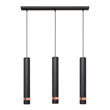 LED Pendel TUBA 3xGU10/4,8W/230V sort/kobber