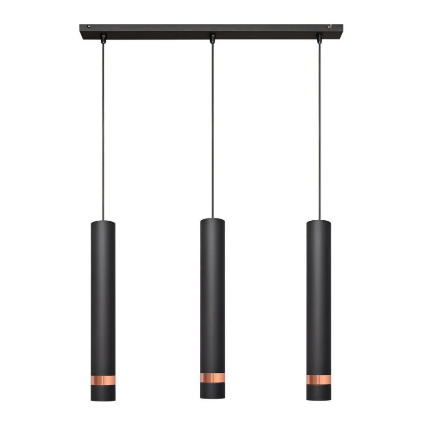 LED Pendel TUBA 3xGU10/4,8W/230V sort/kobber