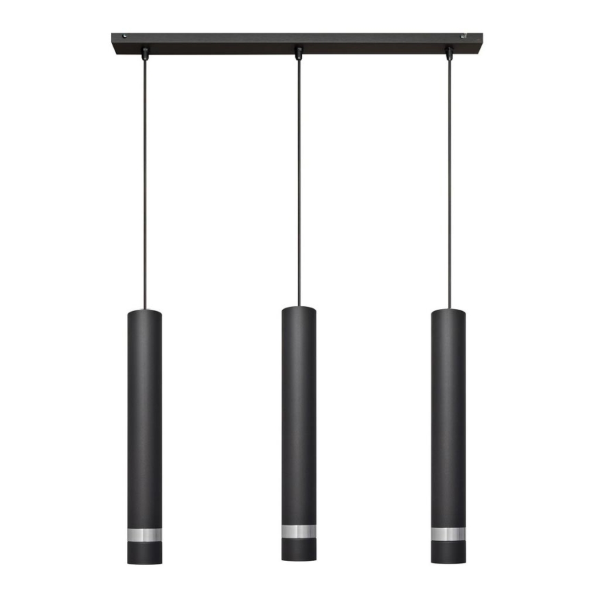 LED pendel TUBA 3xGU10/4,8W/230V sort/skinnende krom