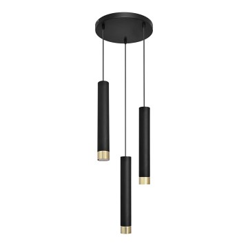 LED Pendel TUBA 3xGU10/6,5W/230V sort/gylden