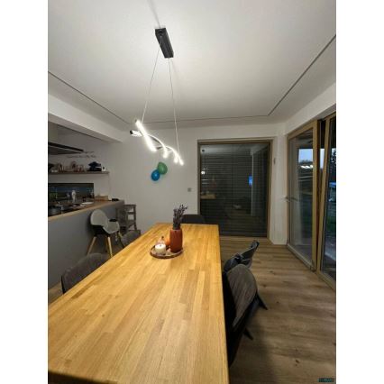 LED pendel TWIST LED/37W/230V 4000K 120 cm sort