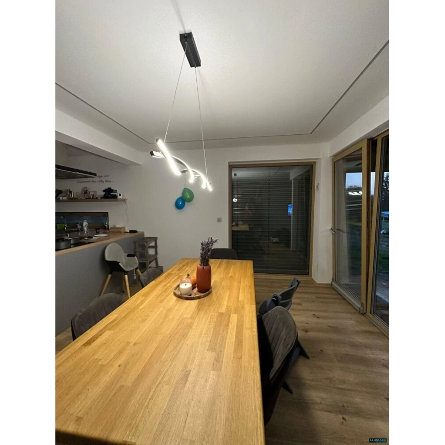 LED pendel TWIST LED/37W/230V 4000K 120 cm sort