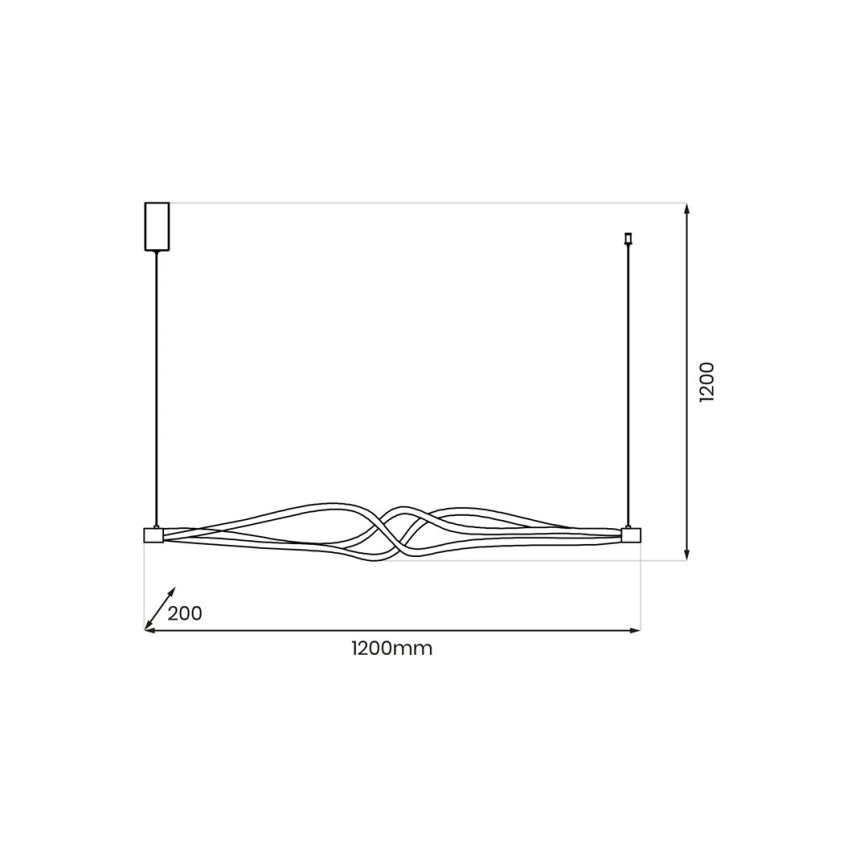 LED pendel TWISTER LED/56W/230V sort