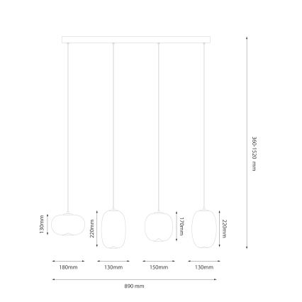 LED pendel VASO LED/15W/230V sort/røget