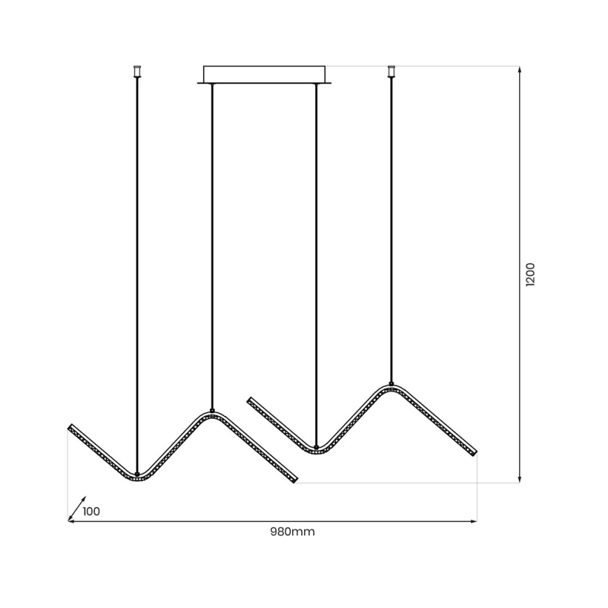 LED pendel VERTE 2xLED/11W/230V sort