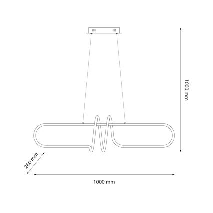 LED pendel VERTIGO LED/54W/230V sort