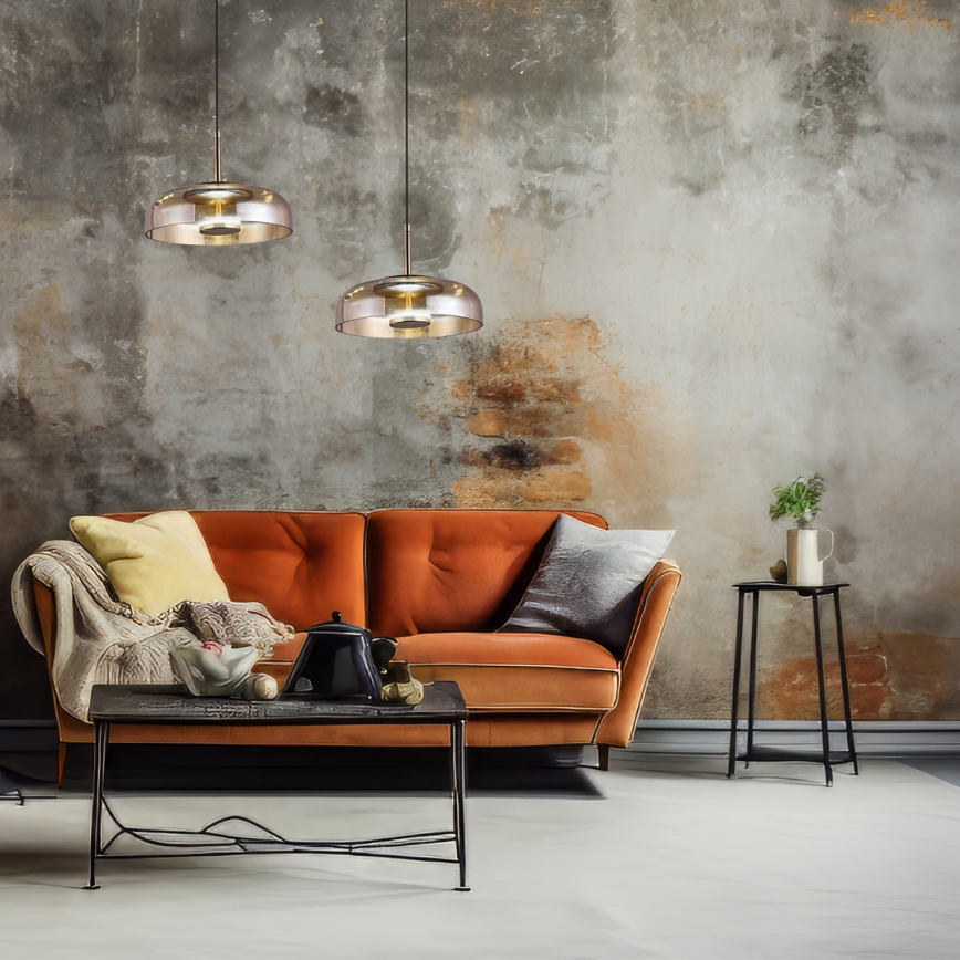 LED pendel VETRO LED/6W/230V diameter 23 cm beige/sort