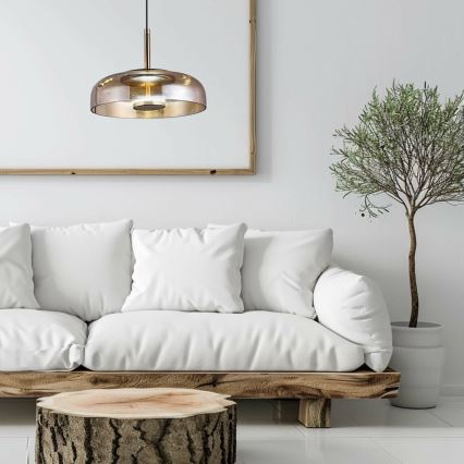 LED pendel VETRO LED/6W/230V diameter 23 cm beige/sort