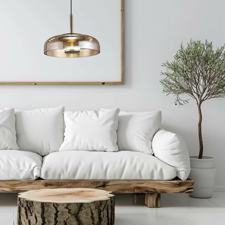 LED pendel VETRO LED/6W/230V diameter 23 cm beige/sort