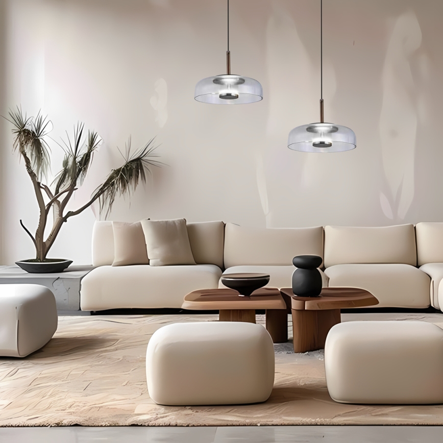 LED pendel VETRO LED/6W/230V diameter 23 cm grå/sort