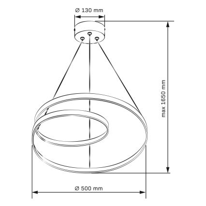 LED pendel ZEFIRA LED/40W/230V 4000K diameter 50 cm skinnende krom