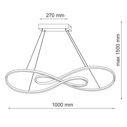 LED pendel ZUMBA LED/50W/230V guldfarvet