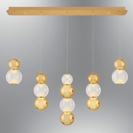 LED Pendelarmatur CREMONA LED/27W/230V 3000K guld