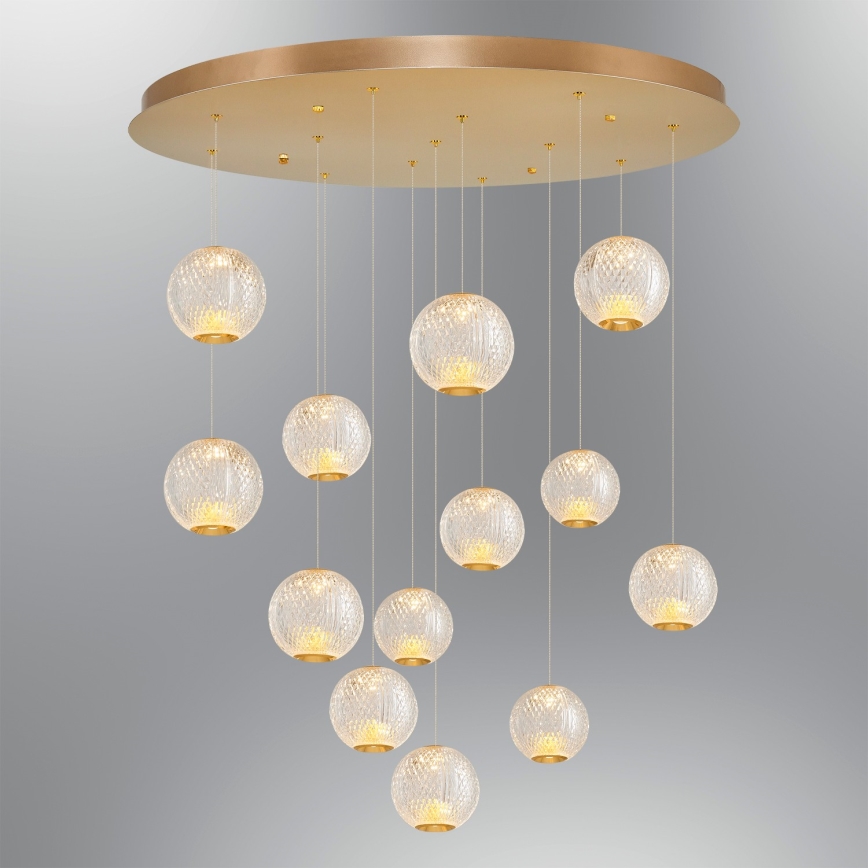 LED Pendellampe CREMONA 13xLED/5W/230V 3000K guld