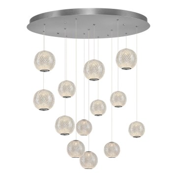 LED Pendellampe CREMONA 13xLED/5W/230V 3000K mat chrome