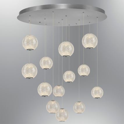 LED Pendellampe CREMONA 13xLED/5W/230V 3000K mat chrome