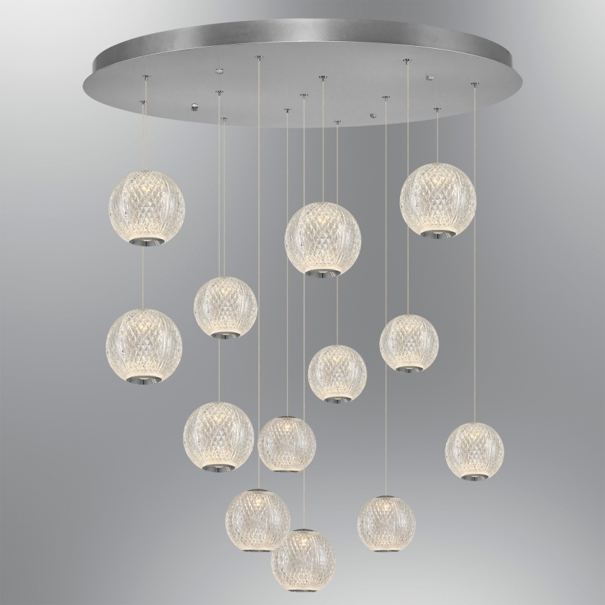 LED Pendellampe CREMONA 13xLED/5W/230V 3000K mat chrome