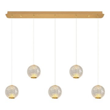 LED Pendellampe CREMONA 5xLED/5W/230V 3000K guld
