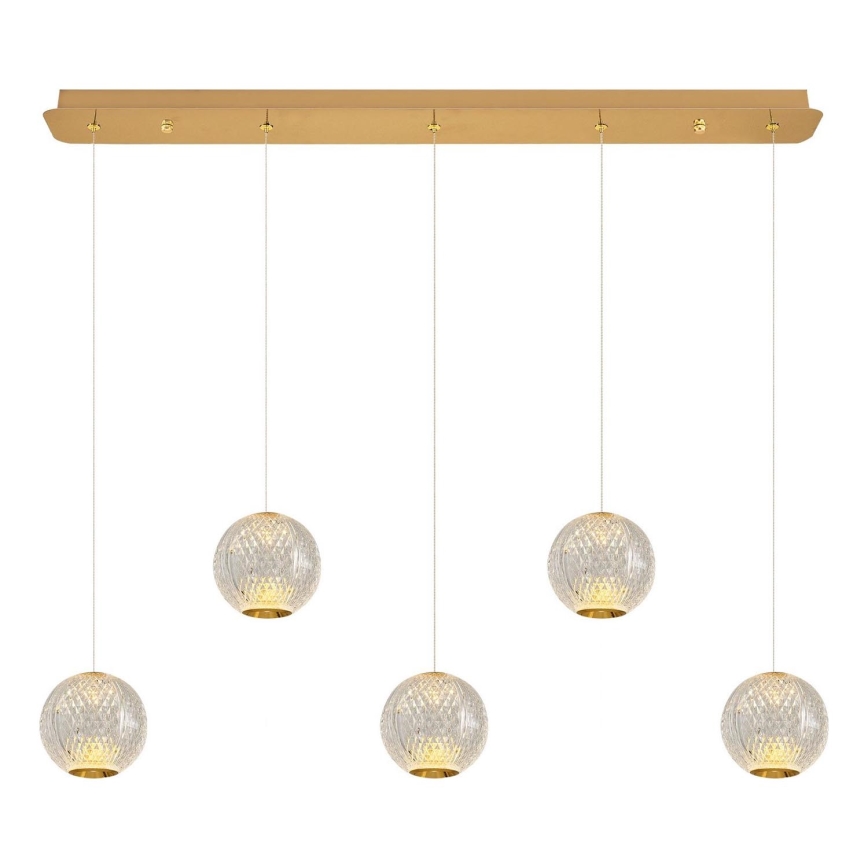 LED Pendellampe CREMONA 5xLED/5W/230V 3000K guld