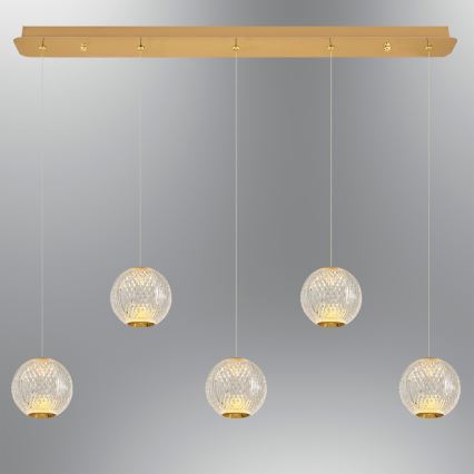 LED Pendellampe CREMONA 5xLED/5W/230V 3000K guld