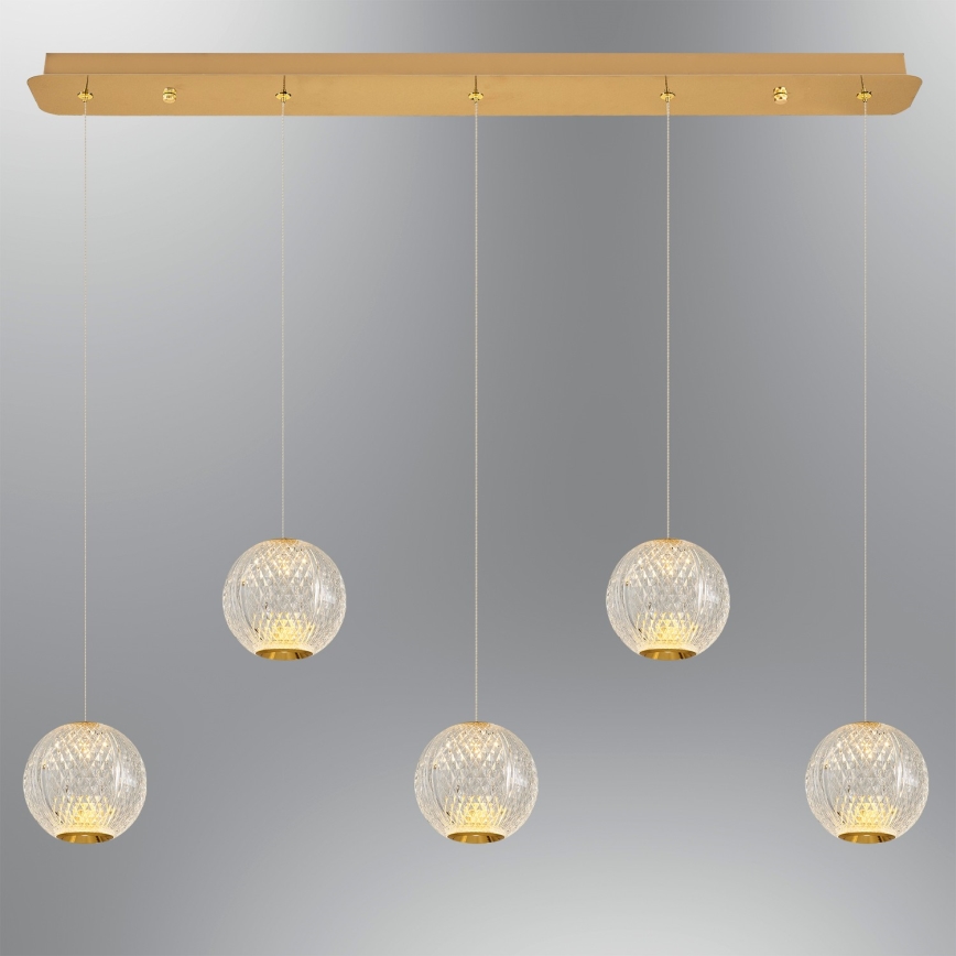 LED Pendellampe CREMONA 5xLED/5W/230V 3000K guld