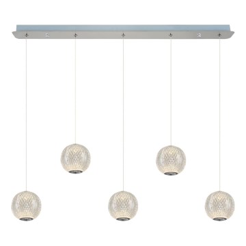 LED Pendellampe CREMONA 5xLED/5W/230V 3000K mat chrome