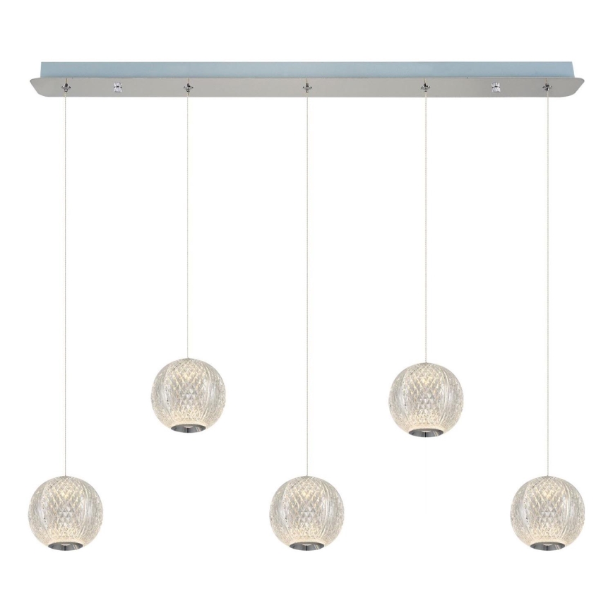 LED Pendellampe CREMONA 5xLED/5W/230V 3000K mat chrome