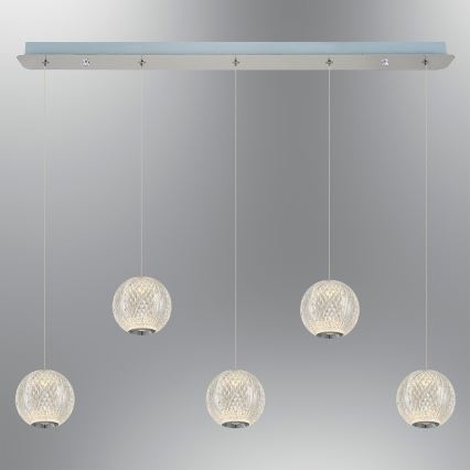 LED Pendellampe CREMONA 5xLED/5W/230V 3000K mat chrome