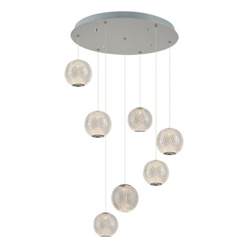 LED Pendellampe CREMONA 7xLED/5W/230V 3000K mat chrome