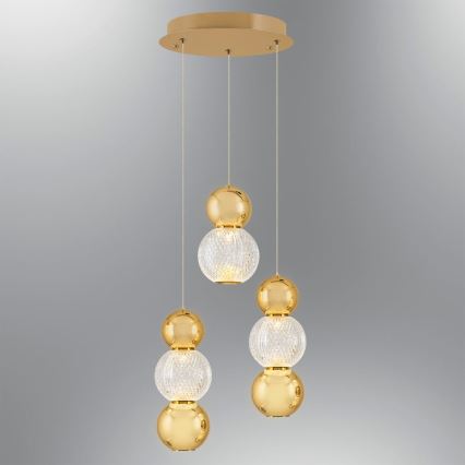 LED Pendellampe CREMONA LED/17W/230V 3000K guld
