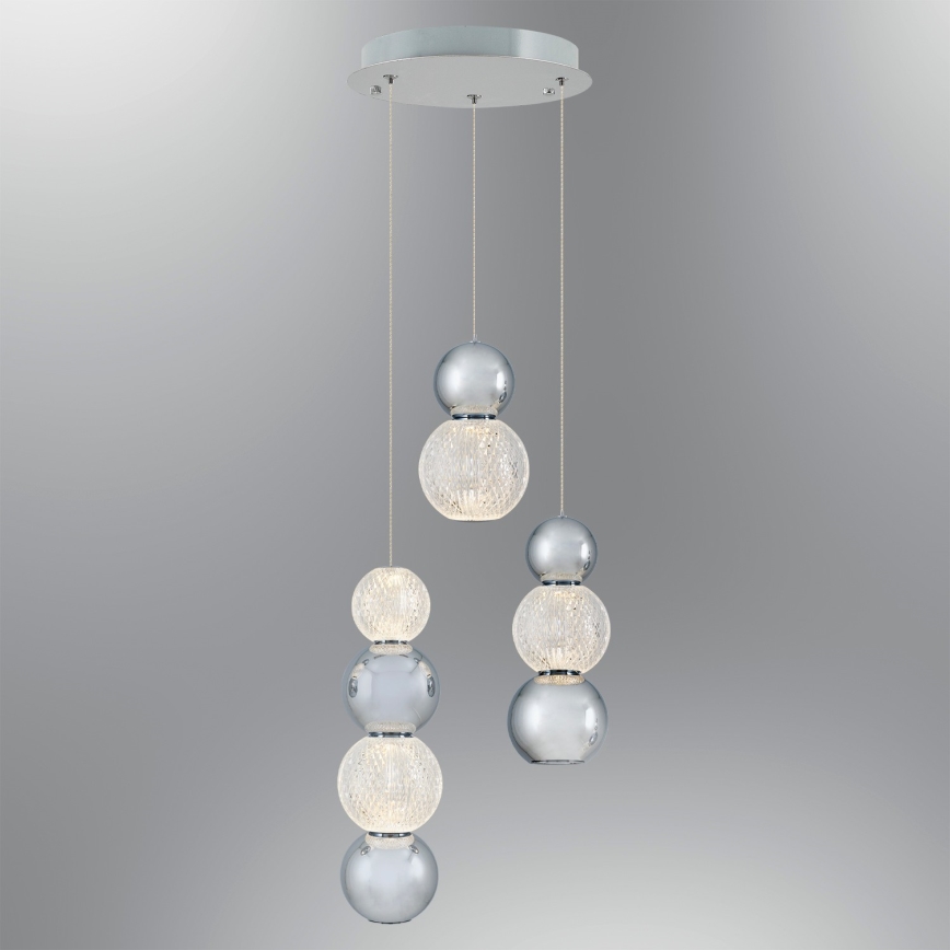 LED Pendellampe CREMONA LED/17W/230V 3000K mat krom
