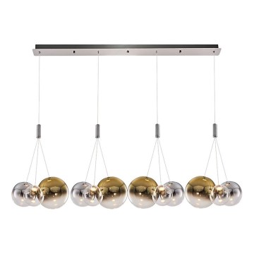 LED Pendellampe ENNA 12xG9/5W/230V 3000K røgfarvet/guld
