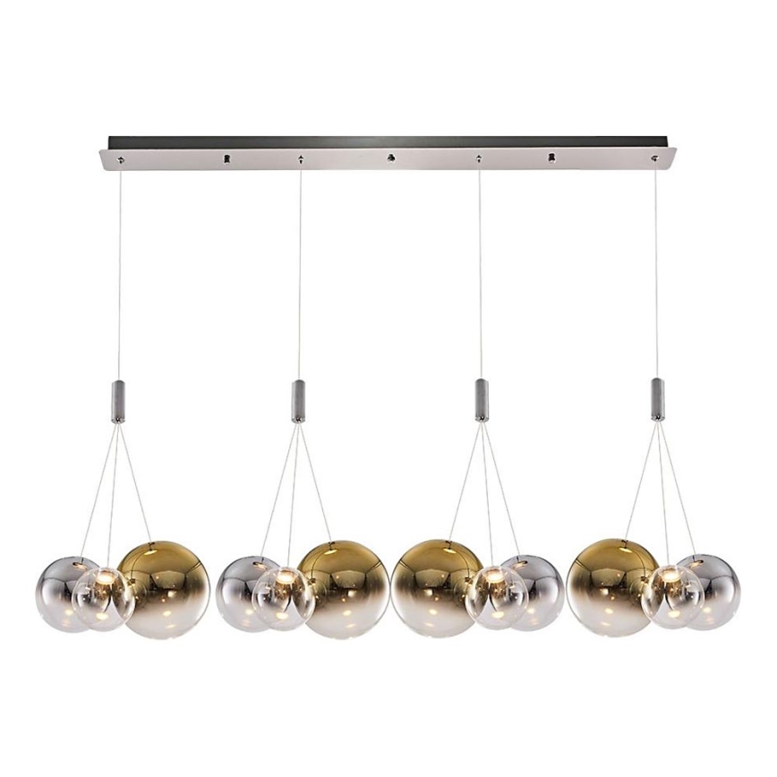LED Pendellampe ENNA 12xG9/5W/230V 3000K røgfarvet/guld