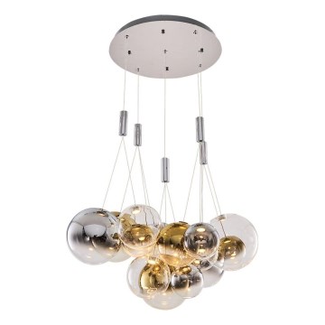 LED Pendellampe ENNA 15xG9/5W/230V 3000K røget/guld