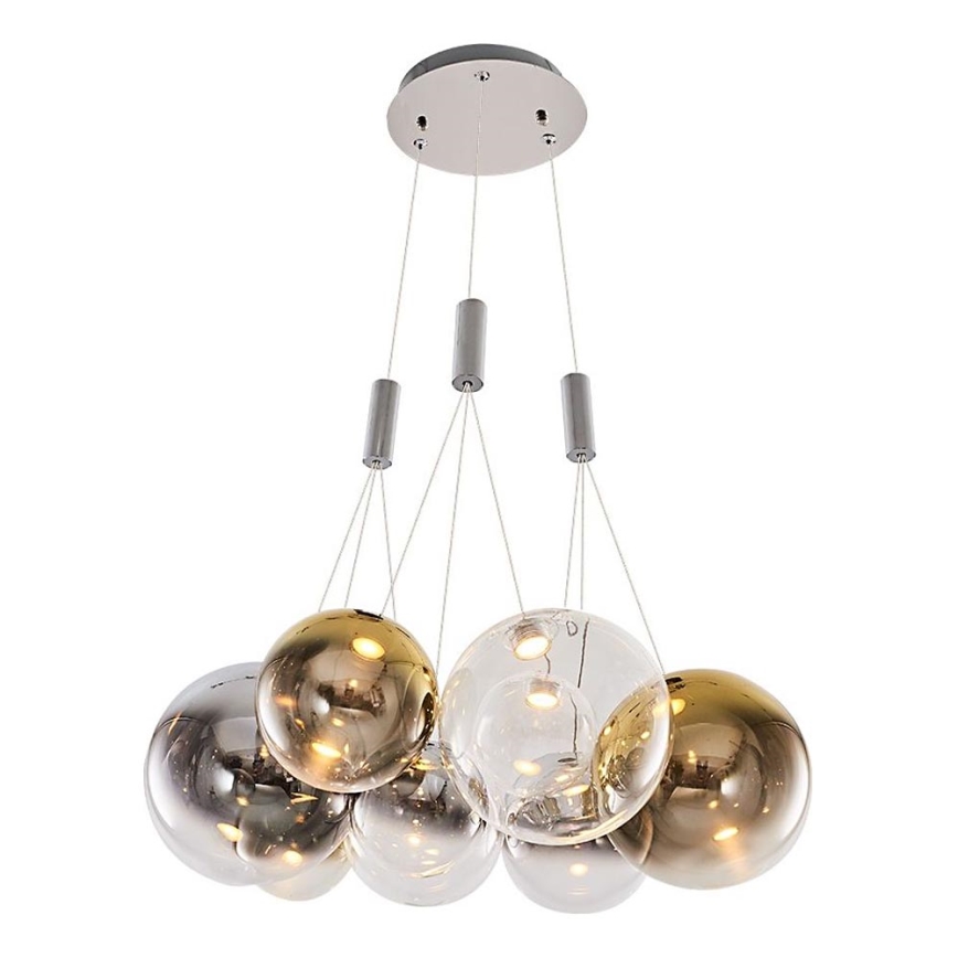 LED pendellampe ENNA 9xG9/5W/230V 3000K røg/guld