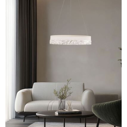 LED Pendellampe FROZI LED/32W/230V Ø 50 cm hvid