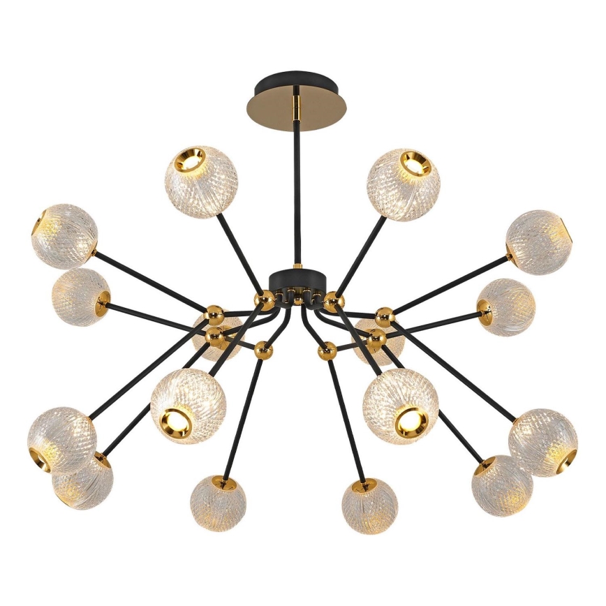 LED Pendellampe GELA 16xLED/5W/230V 3000K sort/guld