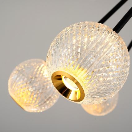 LED Pendellampe GELA 16xLED/5W/230V 3000K sort/guld