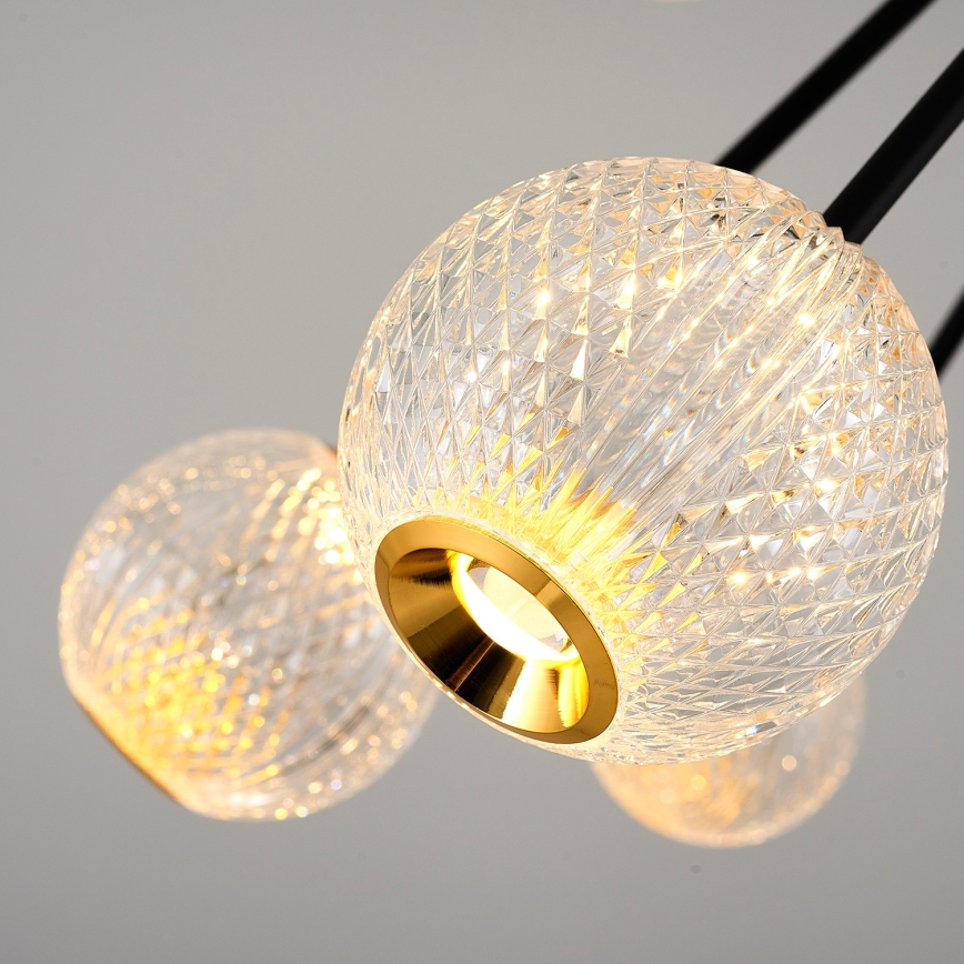 LED Pendellampe GELA 16xLED/5W/230V 3000K sort/guld