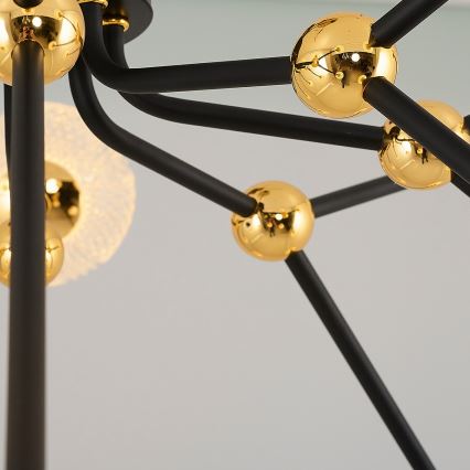 LED Pendellampe GELA 16xLED/5W/230V 3000K sort/guld