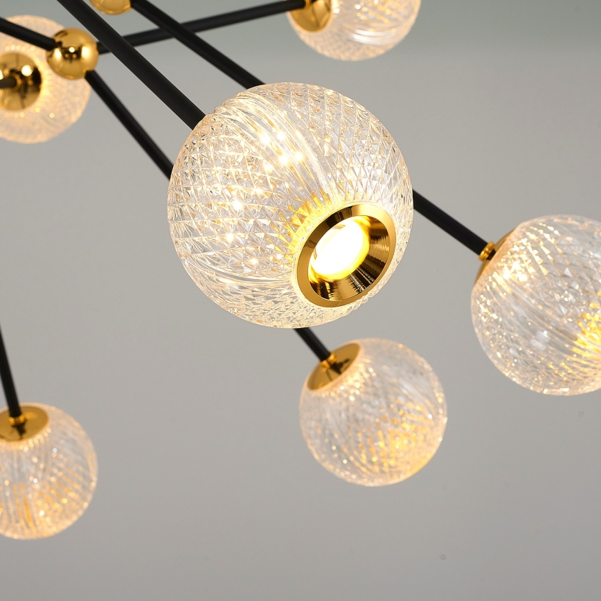 LED Pendellampe GELA 16xLED/5W/230V 3000K sort/guld