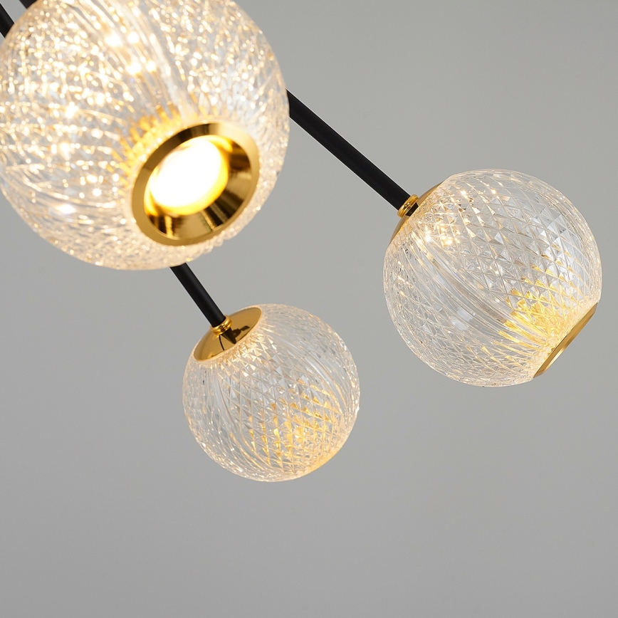 LED Pendellampe GELA 16xLED/5W/230V 3000K sort/guld