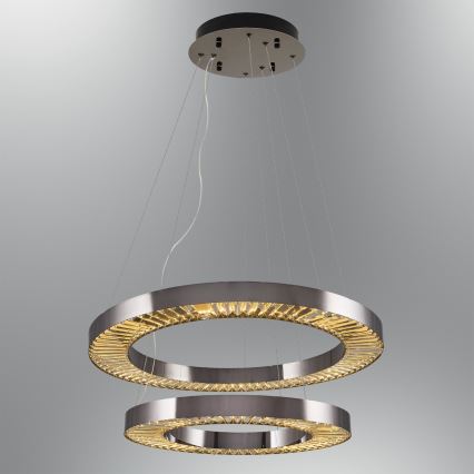 LED Pendlampe JESI LED/140W/230V 3000K diameter 100 cm sølv