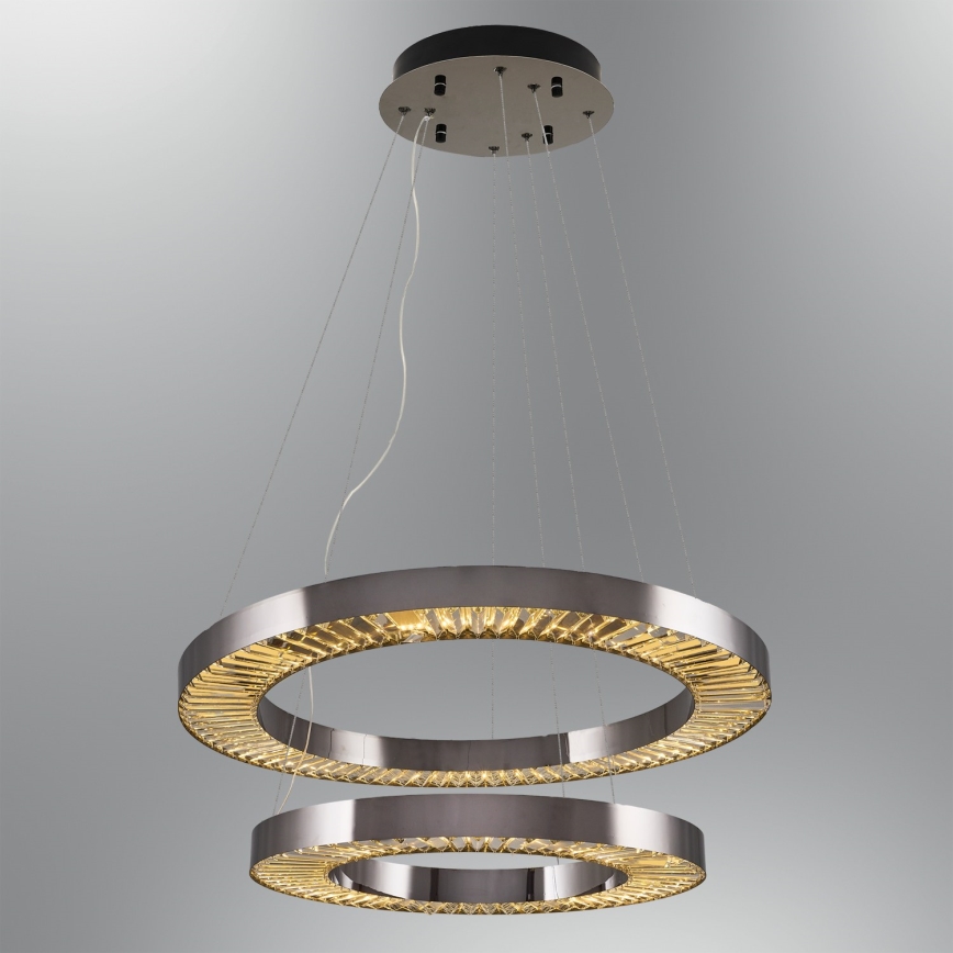LED Pendlampe JESI LED/140W/230V 3000K diameter 100 cm sølv