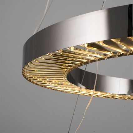LED Pendlampe JESI LED/140W/230V 3000K diameter 100 cm sølv