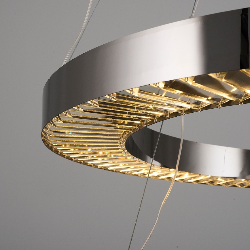 LED Pendlampe JESI LED/140W/230V 3000K diameter 100 cm sølv