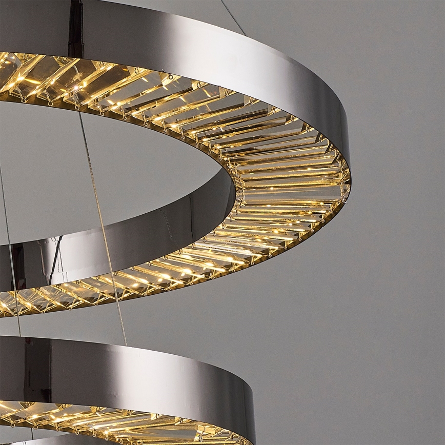 LED Pendlampe JESI LED/140W/230V 3000K diameter 100 cm sølv