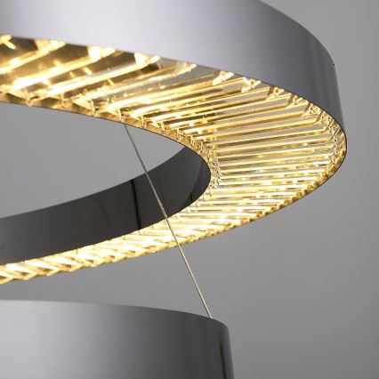 LED Pendlampe JESI LED/140W/230V 3000K diameter 100 cm sølv