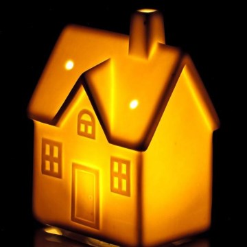 LED porcelænsdekoration LED/3xLR44/varm hvid hus hvid