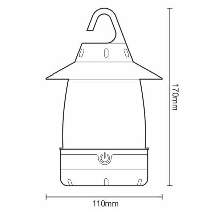 LED Portable lamp 3xLED/4xAA IPX4